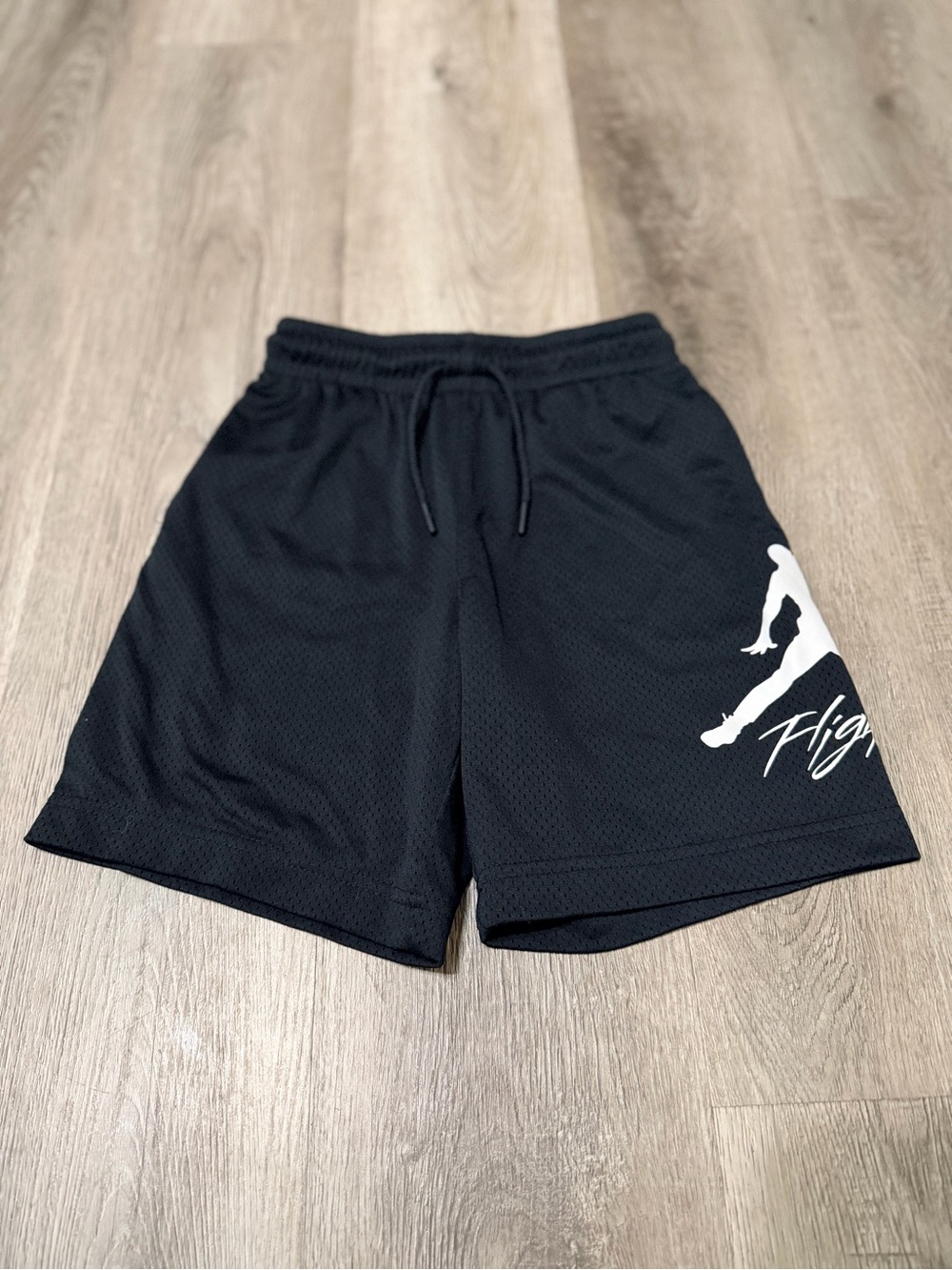 Jordan Black Athletic Mesh Shorts with White Jumpman Graphic